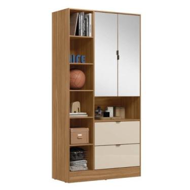 Imagem de Armario Multiuso Joy com 2 Portas 2 Gavetas e Espelho - Demóbile, Amên