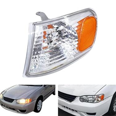 Imagem de WFLNHB 81520-02070 Conjunto de luzes de LED de marcador lateral branco âmbar transparente substituição para Toyota Corolla 2001-2002 lado esquerdo com lâmpada