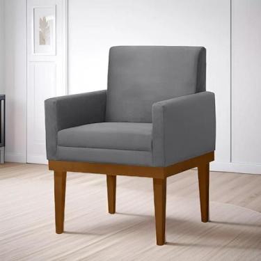 Imagem de Poltrona Isadora 0,60cm - Veludo Cinza - Estofados Pérola.