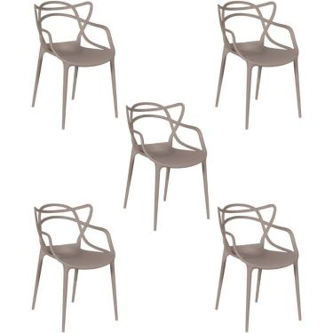 Imagem de Kit 5 Cadeiras Allegra Empilhável Com Inmetro Magazine Decor - Fendi