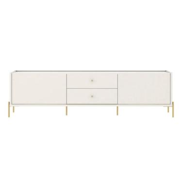 Imagem de Rack Jasper Off White Fosco Base Dourado 2,20 mt - 69773