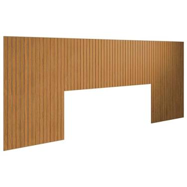 Imagem de Cabeceira Ripada Casal Queen King 240x106 Auto Adesiva Placas MDF 6mm - LH Móveis