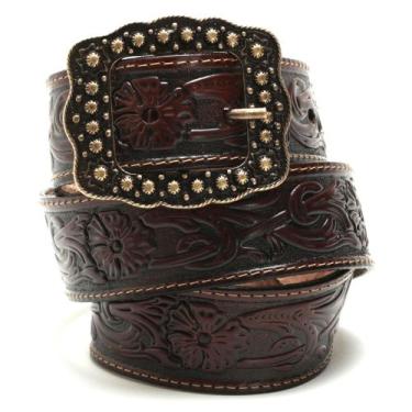 Imagem de Cinto Country Feminino Floral Couro Sola Cowgirls - Street Fashion, Ma