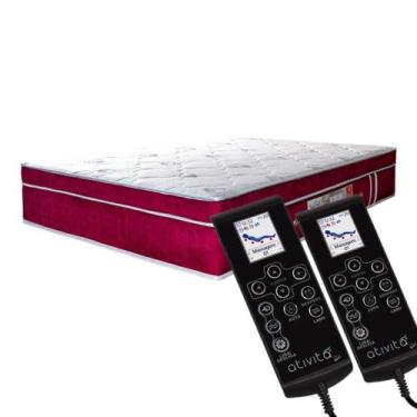 Imagem de Colchão King Size 1,93x2,03 Com 2 Controles Massagem Cor Vinho ALLMAG