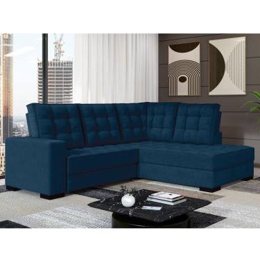Imagem de Sofá Canto Retrátil e Reclinável Munique Tamanho 220cm X 175cm Azul