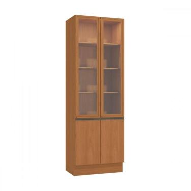 Imagem de Cristaleira Mônica 4 Portas com Vidro e Led Canela - Kappesberg