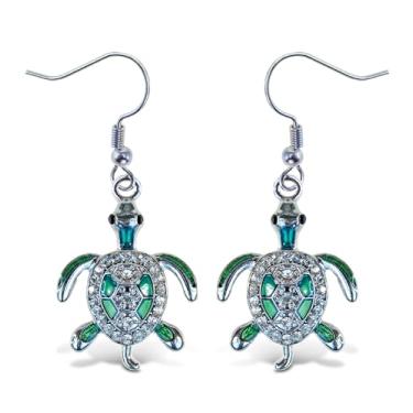 Imagem de Puzzled Joia de brinco elegante com tartaruga marinha - Coleção Ocean Life e lembrança (6359)