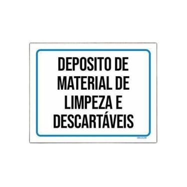 Imagem de Kit 3 Placas Deposito Material Limpeza Descartáveis - Sinalizo