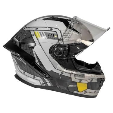 Imagem de Capacete de Moto GP Tech PILOT Modelo Star Trk Visual Super TOP Destaque Fechado Narigueira (BRANCO, 61)