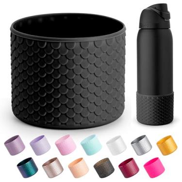 Imagem de Diumepo Bota de garrafa de água de silicone para Owala 947 ml, capa protetora antiderrapante para garrafa de água Owala FreeSip/Twist/Flip 947 ml, livre de BPA (preto)