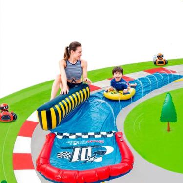 Imagem de Escorregador Inflável Infantil Grande Aquático Super Tobogã Com Jato Á