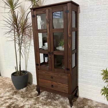 Imagem de Cristaleira 2 Portas 2 Gavetas Vidros Nas Laterais - Floresta Carpinta