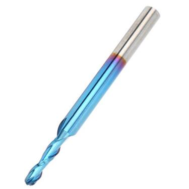 Imagem de Mavaol Pacote com 2 ferramentas de gravação de precisão, fresa esférica de nariz, entalhe de rebarbas, revestimento azul resistente para madeira, acrílico, PCB, resina, compensado, profissionais e