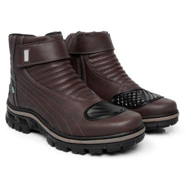 Imagem de Bota Coturno Masculina Adventure Motociclista Pedaleira Ziper Sola Tra