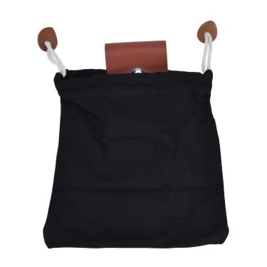 Imagem de Bolsa de forragem ao ar livre,bolsa de armazenamento de lona de couro PU bolsa de ferramentas pendurada na cintura com dois fechos de metal, para ca?a na praia na floresta(black), Bolsa de colet