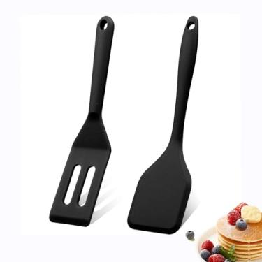Imagem de (Pacote com 2) Espátula de silicone flexível resistente ao calor para assar, cozinhar, espátula de silicone pequena, utensílios de cozinha para biscoitos e brownies, mini espátulas de borracha para
