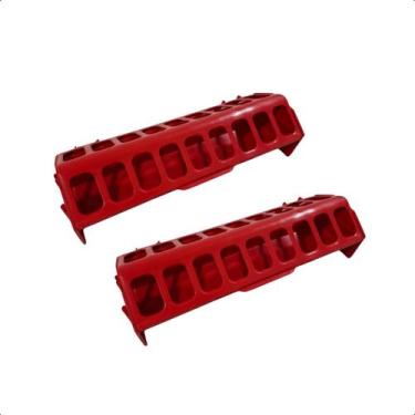 Imagem de Kit 2 Comedouro Calha 30cm Para Aves Frango Cordona Galinhas - AVIPET
