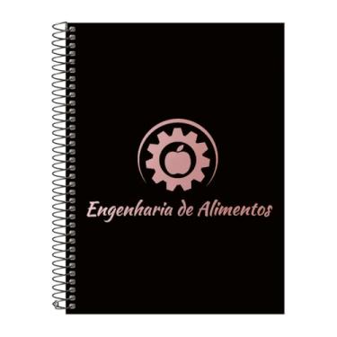 Imagem de Caderno Universitário Espiral 20 Matérias Profissões Engenharia de Alimentos (Preto e Rosê)