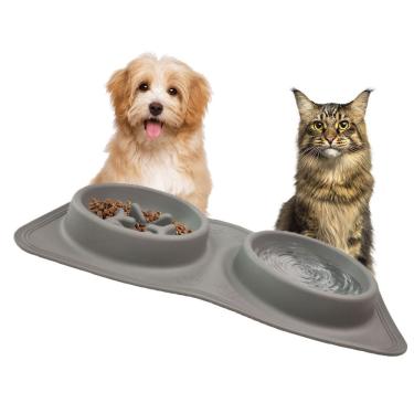 Imagem de Comedouro Bebedouro Silicone 2 Em 1 Cachorro Gato Pet Raçao Agua Alimento Comida Dobravel Portatil