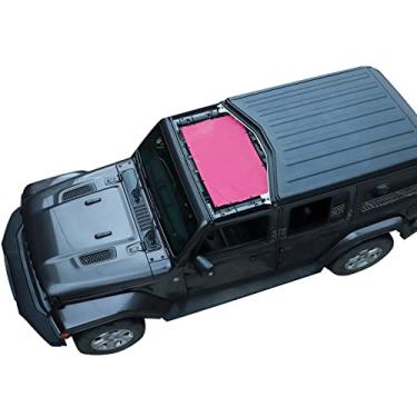 Imagem de JeCar JL Sunshade Malha Biquíni Top Roof Sun Shade Acessórios Externos para Jeep Wrangler 2018-2022 JL JLU & 2020-2022 Gladiator JT, Rosa