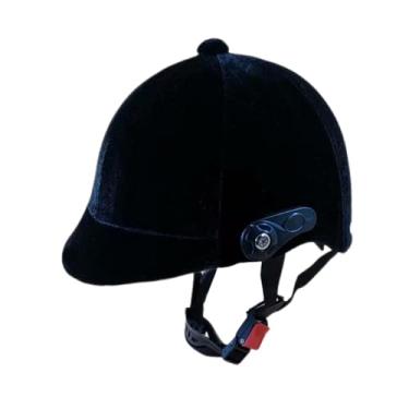 Imagem de Aymzbd Capacete de cavalgada, equipamento de cavalgada, chapéu equestre exterior de veludo