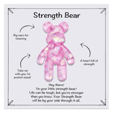 Imagem de Kvekstio Presente de urso de força, símbolo de abraço de ursos de conforto de amigos ansiosos, presentes de abraço de urso de resina de bolso para alívio do estresse, apoio emocional, animação