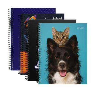 Imagem de 4 Cadernos 10 Matéria 160fls Universitário Confetti Modelos