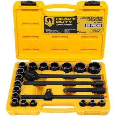 Imagem de Jogo Kit De Ferramentas Manuais Chave Catraca 1/2 8 A 32mm Fosfatizado Bcs022b Heavy Duty The Black Tools