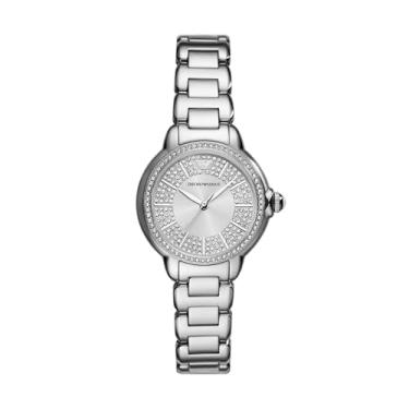 Imagem de Emporio Armani Relógio feminino de aço inoxidável com três ponteiros, cor: (Modelo: AR11632), Prata