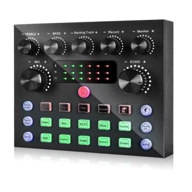 Imagem de Mixer áudio mesa som streaming ao vivo podcasts bate-papo com efeitos 