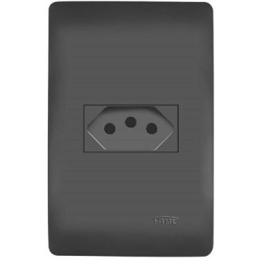 Imagem de Conjunto Tomada 2P+T 10 Amperes Habitat Black - 4052 - FAME