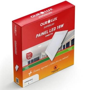 Imagem de Painel Abs Led Embutir 18 Watts Bivolt 4000K Quadrado - 02902A - OUROL