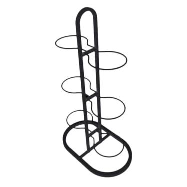 Imagem de kowaku Suporte para armazenamento de bolas de basquete, multifuncional, organizador de prateleira de metal para bolas para casa, academia, garagem, futebol, 6 Camadas Pretas