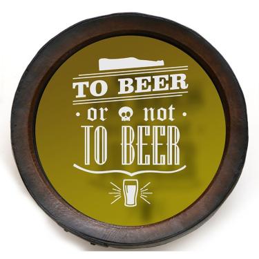 Imagem de Quadro Decorativo Porta Rolhas Redondo To Beer Or Not