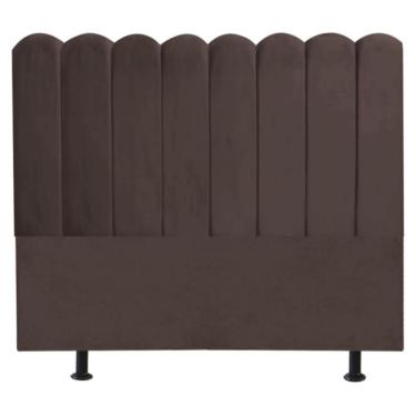 Imagem de Cabeceira Nuvem Cama Box King 195 Cm Alanis Suede Marrom