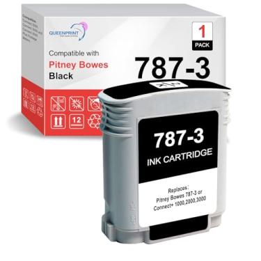 Imagem de QUEENPRINT High speed printing Cartucho de tinta preta 787 3 787-3 compatível com Pitney Bowes 787-3 tinta preta para máquina de postagem | Cartucho para Sendpro P/Connect+ Series Mailing System-1pk