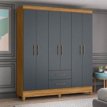 Imagem de Guarda Roupa Casal Ambiente Panamá 6 Portas Freijó Cinza - Moval - MOV