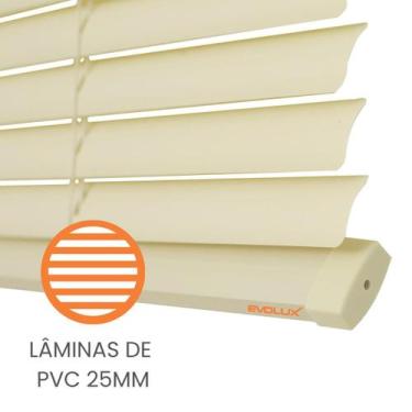 Imagem de Persiana PVC 80x130m Off White Evolux  Para Sala, Quarto ou Cozinha
