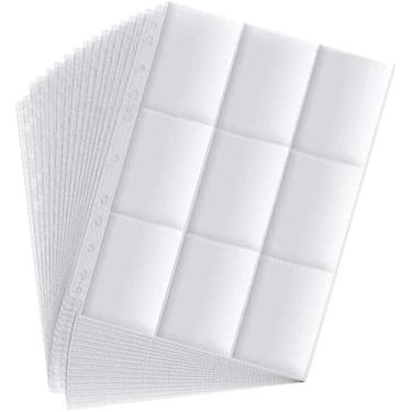 Imagem de 2700 bolsos para cartas colecionáveis, pacote com 150 capas para fichário de cartões colecionáveis com 9 bolsos e dois lados para skylanders, Pokémon, Top Trumps para fichário de 11 anéis