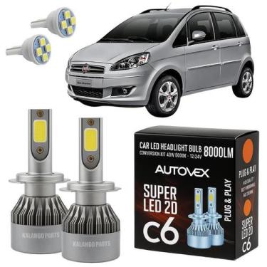Imagem de Fiat Idea 2005 A 2016 Lâmpada Farol Baixo LED H7 Automotivo - Autovex