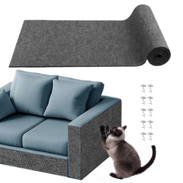 Imagem de pawstrip Tapete para arranhar gatos de 395 x 40 cm, protetor de móveis autoadesivo para arranhões, protetor de sofá de garras faça você mesmo, tapete de escalada, arranhador de canto interno para