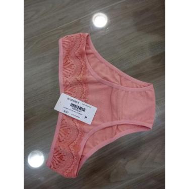 Imagem de Calcinha Cotton Liso com Renda Tam P - Sucesso's, Rosa