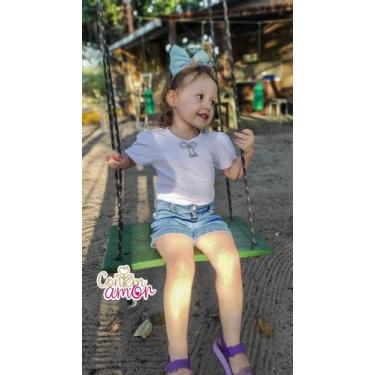 Imagem de Blusa branca infantil feminina malha - Contém amor kids 