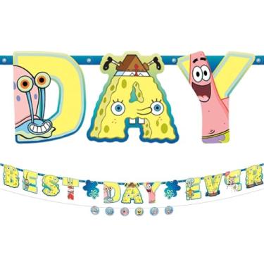 Imagem de Kit de banner de festa premium da amscan Spongebob – 2 peças
