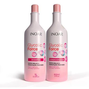 Imagem de Kit Shampoo Inoar Glycolic Force Super Brilho e Hidratação Profunda 1 