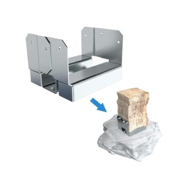 Imagem de vikofan 4 Peças 4X4 Base de Poste, Espaçador de 1", Âncora de Poste de Deck Galvanizado para Corrimão de Cerca e Corrimão, Kit de Suportes de Pérgola 4X4 – Poste de Madeira para Pi (4X4, Prata)