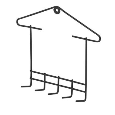Imagem de Porta Chaves Suporte Preto com 5 Ganchos Decoração Organização Casa