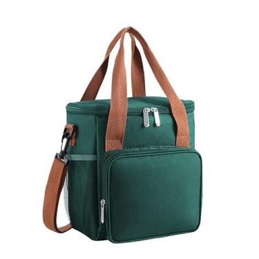 Imagem de Bolsa Térmica Para Pizza Com Alça De Mão E Isolamento Térmico Eficiente Sacos de Entrega de Pizza Lancheira Termica(Verde Militar)