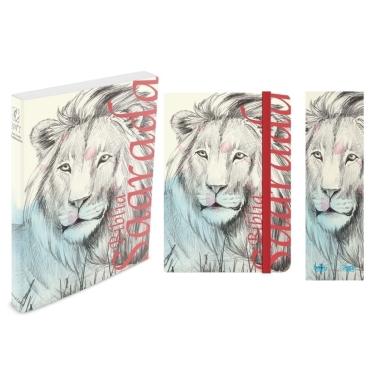 Imagem de Kit Leão Traços - Moleskine + Bíblia Brochura NVT + Marca Página
