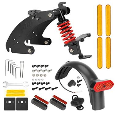 Imagem de Chusui Amortecedor Traseiro Kit de Suspensão para Scooter Elétrica com Controle Remoto Luz Traseira LED Guarda-lamas Traseiro Cubo da Roda Capa Decorativa Tiras Refletivas Compatível com Scooters CL
